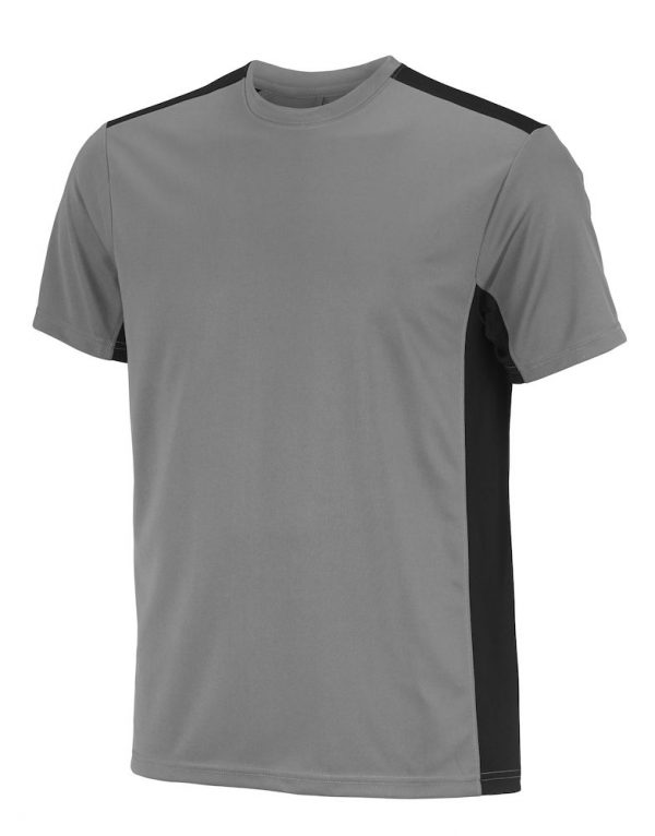 Gray t-shirt with black stripes